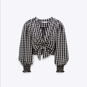 Cropped V-Neck Blouse